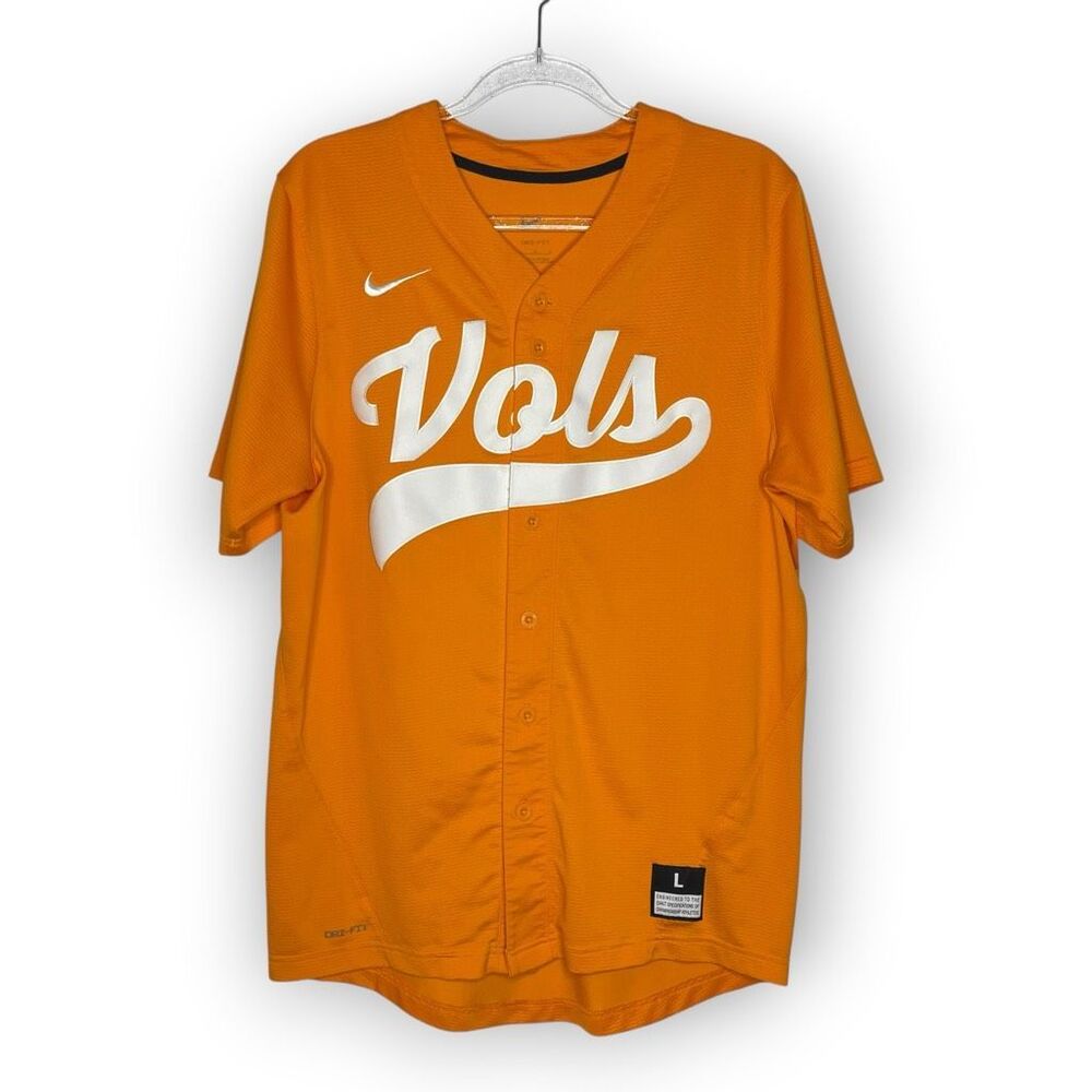 Nike Dri Fit Tennessee Volunteers Vols Jersey Baseball Jersey Orange Mens Large